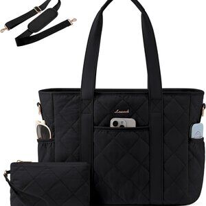 Large Capacity Quilted Puffer Tote Bag - Stylish and Functional Laptop Carrier